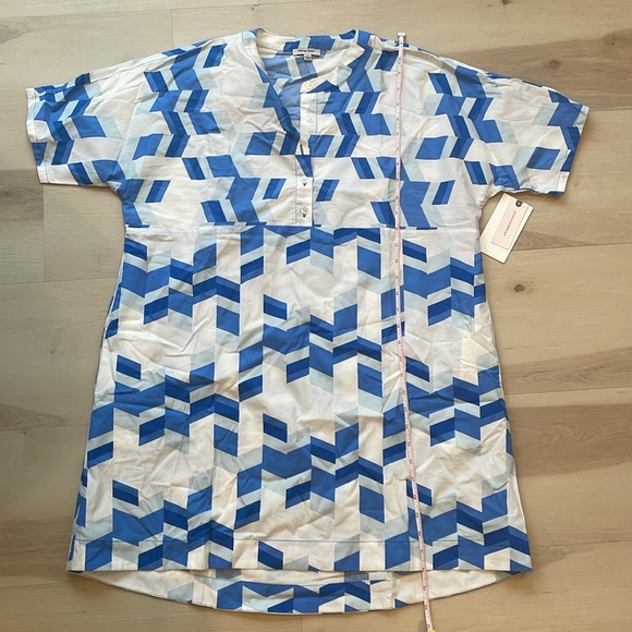 NWT ANTHROPOLOGIE Blue Peter Som Cressida Henley Geometric Tunic Dress M… - Picture 6 of 8